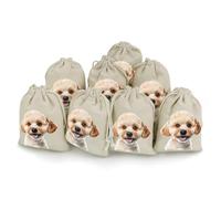 MNVTSKOP Muslin Bags Small Drawstring Bag Lover Dog Paw Muslin Sachet Bags Drawstring Jewelry Pouches Reusable Gift Bag Cloth Pouch for Wedding Party Favor Jewelry DIY Crafts 8pcs