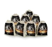 MNVTSKOP Muslin Bags Small Drawstring Bag Musical Theme Music Clefs Muslin Sachet Bags Drawstring Jewelry Pouches Reusable Gift Bag Cloth Pouch for Wedding Party Favor Jewelry DIY Crafts 8pcs
