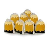 MNVTSKOP Muslin Bags Small Drawstring Bag Mustard Yellow And Black Muslin Sachet Bags Drawstring Jewelry Pouches Reusable Gift Bag Cloth Pouch for Wedding Party Favor Jewelry DIY Crafts 8pcs