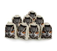 MNVTSKOP Muslin Bags Small Drawstring Bag Owl Eyes Muslin Sachet Bags Drawstring Jewelry Pouches Reusable Gift Bag Cloth Pouch for Wedding Party Favor Jewelry DIY Crafts 8pcs