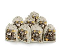 MNVTSKOP Muslin Bags Small Drawstring Bag Raccoon in The Fall Tree Hole Muslin Sachet Bags Drawstring Jewelry Pouches Reusable Gift Bag Cloth Pouch for Wedding Party Favor Jewelry DIY Crafts 8pcs