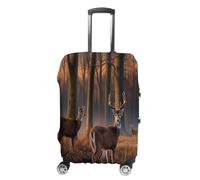 MNVTSKOP Nature Wild Animal Deers Luggage Covers Scratch-Resistant Washable Suitcase Cover Polyester Elastic Travel Baggage Protector for Suitcase Protector Cover, White, M