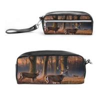 MNVTSKOP Nature Wild Animal Deers Makeup Bag Small Cosmetic Travel Case Portable Stationery Organizer for Women Teacher