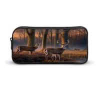 MNVTSKOP Nature Wild Animal Deers Pencil Case Large Capacity Pencil Pouch Office Pencil Bag for Men Women Desk Organizer