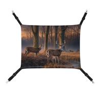 MNVTSKOP Nature Wild Animal Deers Pet Hammock Breathable Cat Hanging Hammock with Adjustable Straps and Metal Hooks Plush Small Animal Soft Hideout Bed for Indoor and Outdoor