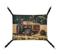 MNVTSKOP Old Tractor Photoes Farm Pet Hammock Breathable Cat Hanging Hammock with Adjustable Straps and Metal Hooks Plush Small Animal Soft Hideout Bed for Indoor and Outdoor