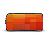 MNVTSKOP Orange And Gray Abstract Pencil Case Large Capacity Pencil Pouch Office Pencil Bag for Men Women Desk Organizer