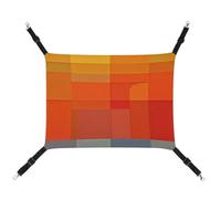 MNVTSKOP Orange and Gray Abstract Pet Hammock Breathable Cat Hanging Hammock with Adjustable Straps and Metal Hooks Plush Small Animal Soft Hideout Bed for Indoor and Outdoor
