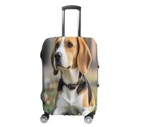 MNVTSKOP Ovely Pet Dog Beagle Luggage Covers Scratch-Resistant Washable Suitcase Cover Polyester Elastic Travel Baggage Protector for Suitcase Protector Cover, White, M