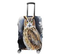 MNVTSKOP Owl Luggage Covers Scratch-Resistant Washable Suitcase Cover Polyester Elastic Travel Baggage Protector for Suitcase Protector Cover, White, XL