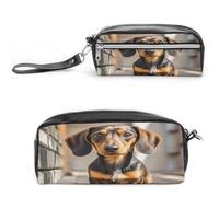 MNVTSKOP Pad Dachshund Dog Makeup Bag Small Cosmetic Travel Case Portable Stationery Organizer for Women Teacher