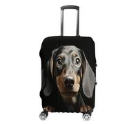 MNVTSKOP Pad Dachshund Luggage Covers Scratch-Resistant Washable Suitcase Cover Polyester Elastic Travel Baggage Protector for Suitcase Protector Cover, White, L