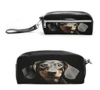 MNVTSKOP Pad Dachshund Makeup Bag Small Cosmetic Travel Case Portable Stationery Organizer for Women Teacher