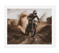 MNVTSKOP Paint by Numbers for Adults Beginners Motocross Paint by Number with Brushes and Acrylic Pigment Digital Painting DIY Acrylic Oil Painting by Numbers