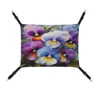 MNVTSKOP Pansy Perfection Pet Hammock Breathable Cat Hanging Hammock with Adjustable Straps and Metal Hooks Plush Small Animal Soft Hideout Bed for Indoor and Outdoor