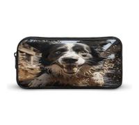 MNVTSKOP Pastor Border Collie Pencil Case Large Capacity Pencil Pouch Office Pencil Bag for Men Women Desk Organizer