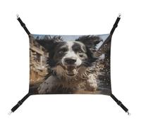 MNVTSKOP Pastor Border Collie Pet Hammock Breathable Cat Hanging Hammock with Adjustable Straps and Metal Hooks Plush Small Animal Soft Hideout Bed for Indoor and Outdoor