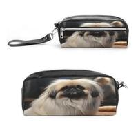 MNVTSKOP Pekingese Dog Makeup Bag Small Cosmetic Travel Case Portable Stationery Organizer for Women Teacher