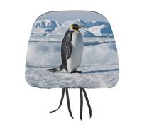 MNVTSKOP Penguin Antarctica Ice Headrest Covers for Cars Universal Anti-Dirty Car Head Rest Protector Easy to Install Durable Breathable Vehicle Accessories for Auto Trucks SUVs