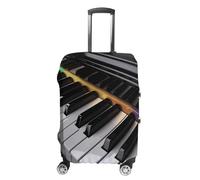 MNVTSKOP Piano Key Luggage Covers Scratch-Resistant Washable Suitcase Cover Polyester Elastic Travel Baggage Protector for Suitcase Protector Cover, white, L