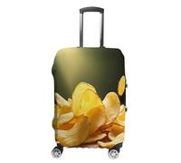 MNVTSKOP Potato Chips Luggage Covers Scratch-Resistant Washable Suitcase Cover Polyester Elastic Travel Baggage Protector for Suitcase Protector Cover, White, L