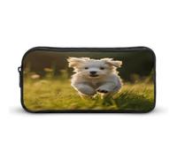 MNVTSKOP Puppy Crossing The Grass Pencil Case Large Capacity Pencil Pouch Office Pencil Bag for Men Women Desk Organizer