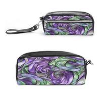 MNVTSKOP Purple And Green Shades Makeup Bag Small Cosmetic Travel Case Portable Stationery Organizer for Women Teacher