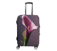 MNVTSKOP Purple Calla Lily Luggage Covers Scratch-Resistant Washable Suitcase Cover Polyester Elastic Travel Baggage Protector for Suitcase Protector Cover, White, L