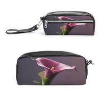 MNVTSKOP Purple Calla Lily Makeup Bag Small Cosmetic Travel Case Portable Stationery Organizer for Women Teacher
