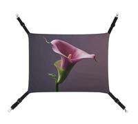 MNVTSKOP Purple Calla Lily Pet Hammock Breathable Cat Hanging Hammock with Adjustable Straps and Metal Hooks Plush Small Animal Soft Hideout Bed for Indoor and Outdoor