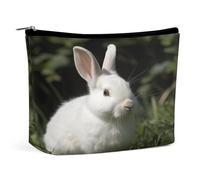 MNVTSKOP Rabbit on The Grass Cosmetic Bag Large Capacity Travel Makeup Bag Trendy Portable Toiletry Bag for Women