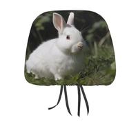 MNVTSKOP Rabbit on The Grass Headrest Covers for Cars Universal Anti-Dirty Car Head Rest Protector Easy to Install Durable Breathable Vehicle Accessories for Auto Trucks SUVs