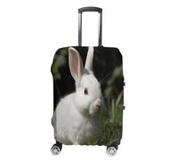 MNVTSKOP Rabbit on The Grass Luggage Covers Scratch-Resistant Washable Suitcase Cover Polyester Elastic Travel Baggage Protector for Suitcase Protector Cover, White, XL