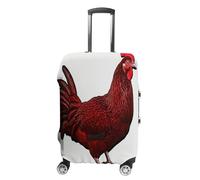 MNVTSKOP Red Chicken Luggage Covers Scratch-Resistant Washable Suitcase Cover Polyester Elastic Travel Baggage Protector for Suitcase Protector Cover, White, L
