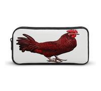 MNVTSKOP Red Chicken Pencil Case Large Capacity Pencil Pouch Office Pencil Bag for Men Women Desk Organizer