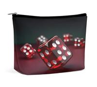 MNVTSKOP Red Dice Cosmetic Bag Large Capacity Travel Makeup Bag Trendy Portable Toiletry Bag for Women