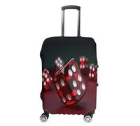 MNVTSKOP Red Dice Luggage Covers Scratch-Resistant Washable Suitcase Cover Polyester Elastic Travel Baggage Protector for Suitcase Protector Cover, White, M