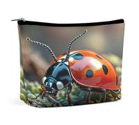 MNVTSKOP Red Ladybug Cosmetic Bag Large Capacity Travel Makeup Bag Trendy Portable Toiletry Bag for Women