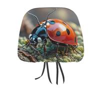 MNVTSKOP Red Ladybug Headrest Covers for Cars Universal Anti-Dirty Car Head Rest Protector Easy to Install Durable Breathable Vehicle Accessories for Auto Trucks SUVs