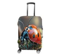MNVTSKOP Red Ladybug Luggage Covers Scratch-Resistant Washable Suitcase Cover Polyester Elastic Travel Baggage Protector for Suitcase Protector Cover, White, L