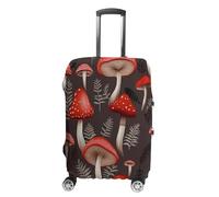 MNVTSKOP Red Mushrooms Luggage Covers Scratch-Resistant Washable Suitcase Cover Polyester Elastic Travel Baggage Protector for Suitcase Protector Cover, White, S