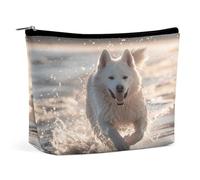 MNVTSKOP Running on The Beach Cosmetic Bag Large Capacity Travel Makeup Bag Trendy Portable Toiletry Bag for Women