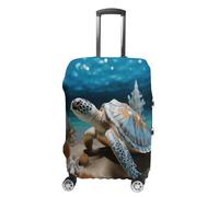 MNVTSKOP Sea Shell Starfish Luggage Covers Scratch-Resistant Washable Suitcase Cover Polyester Elastic Travel Baggage Protector for Suitcase Protector Cover, White, XL