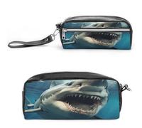 MNVTSKOP Shark Mouth Makeup Bag Small Cosmetic Travel Case Portable Stationery Organizer for Women Teacher