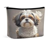 MNVTSKOP Shih Tzu Dog Cosmetic Bag Large Capacity Travel Makeup Bag Trendy Portable Toiletry Bag for Women