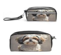 MNVTSKOP Shih Tzu Dog Makeup Bag Small Cosmetic Travel Case Portable Stationery Organizer for Women Teacher