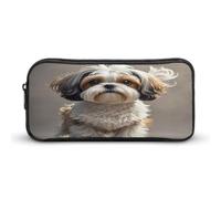 MNVTSKOP Shih Tzu Dog Pencil Case Large Capacity Pencil Pouch Office Pencil Bag for Men Women Desk Organizer