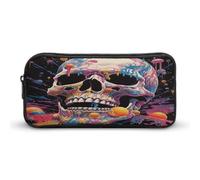 MNVTSKOP Skull And Ice Cream Pencil Case Large Capacity Pencil Pouch Office Pencil Bag for Men Women Desk Organizer
