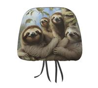 MNVTSKOP Sloth Family Headrest Covers for Cars Universal Anti-Dirty Car Head Rest Protector Easy to Install Durable Breathable Vehicle Accessories for Auto Trucks SUVs