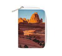 MNVTSKOP Soft Leather Credit Card Holder Bank Card Case Arches National Park-standard Business Cards Case Purse with 20 Card Slots ID Case Organizer Zipper Wallet for Women Men, Arches National
